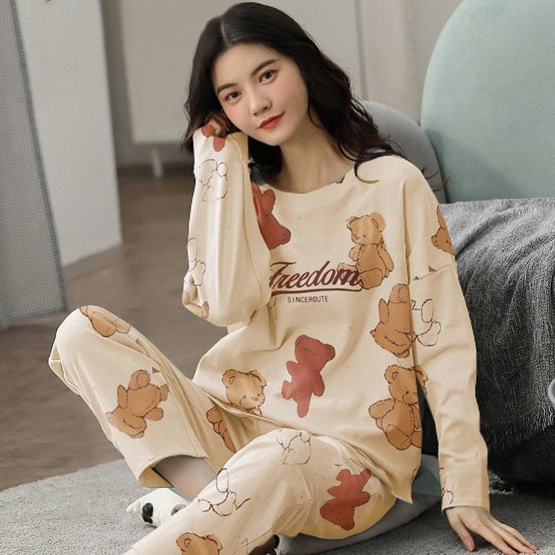 Conjunto de Pijama Feminino Manga Longa - Sonho Aconchegante / Leveza e tranquilidade para seu sono! - ModernLar