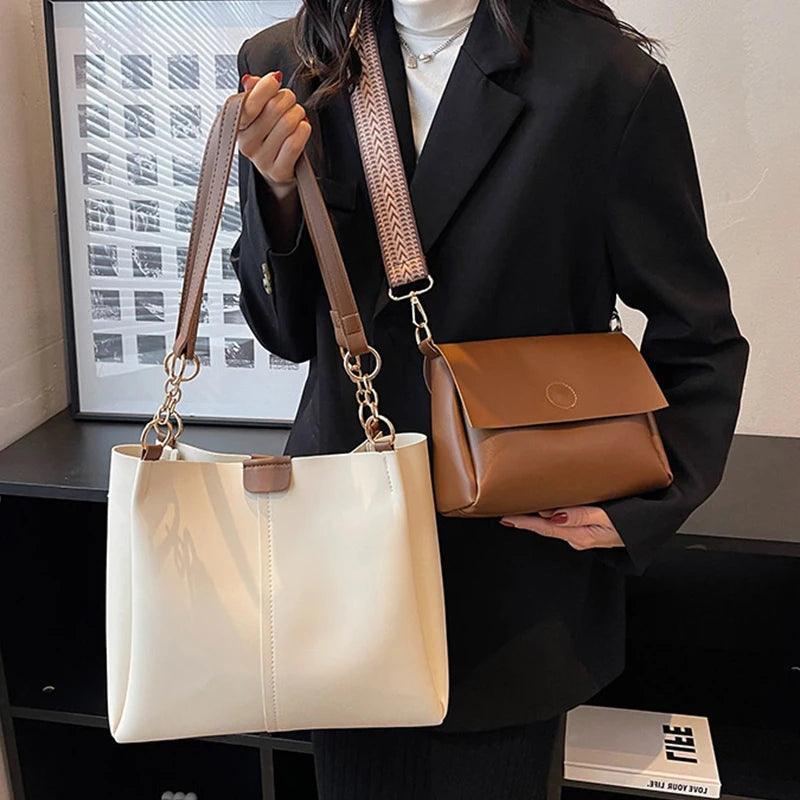 Conjunto de Bolsa de Ombro + Bolsa de Mão Marselha™ Moda Francesa - ModernLar