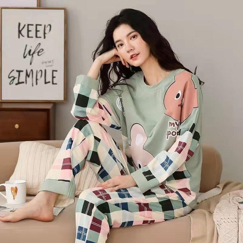 Conjunto de Pijama Feminino Manga Longa - Sonho Aconchegante / Leveza e tranquilidade para seu sono! - ModernLar