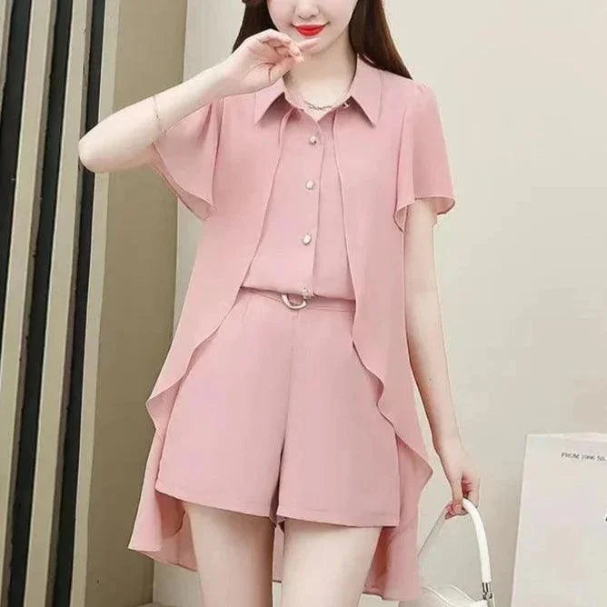 Conjunto Sofisticado Celeste™ em Chiffon de Seda / Com Toque Suave e Elegância Atemporal para o Dia a Dia! - ModernLar