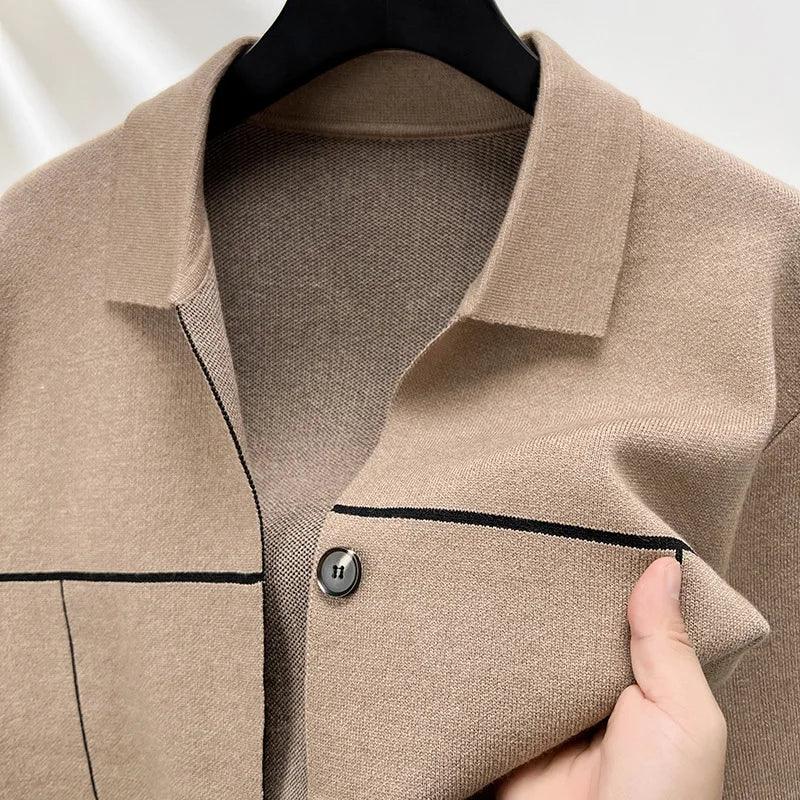 Cardigan Dalton™ em Malha Estruturada e Caimento Slim / Para Homens que Comandam com Discrição!