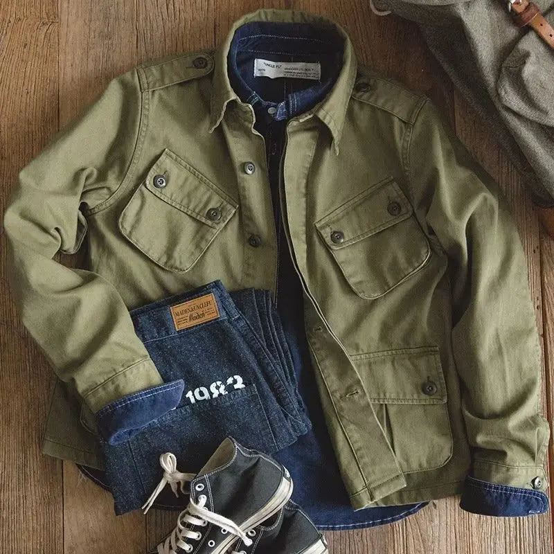 Jaqueta Arden™ com Design Militar Robusto e Bolsos Utilitários / Funcionalidade Que Também Marca O Estilo