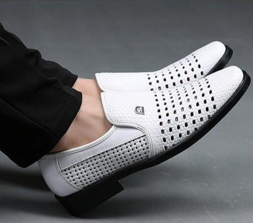 Sapato OldMoney™ em Couro Texturizado Estilo Pele de Cobra / Feito para homens que não temem o sucesso! - ModernLar