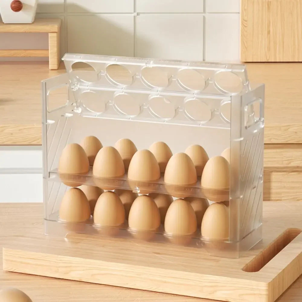 Organizador MultiOvos™ com Tampa Articulada e Capacidade Dupla / Organização e Praticidade para sua Rotina na Cozinha!