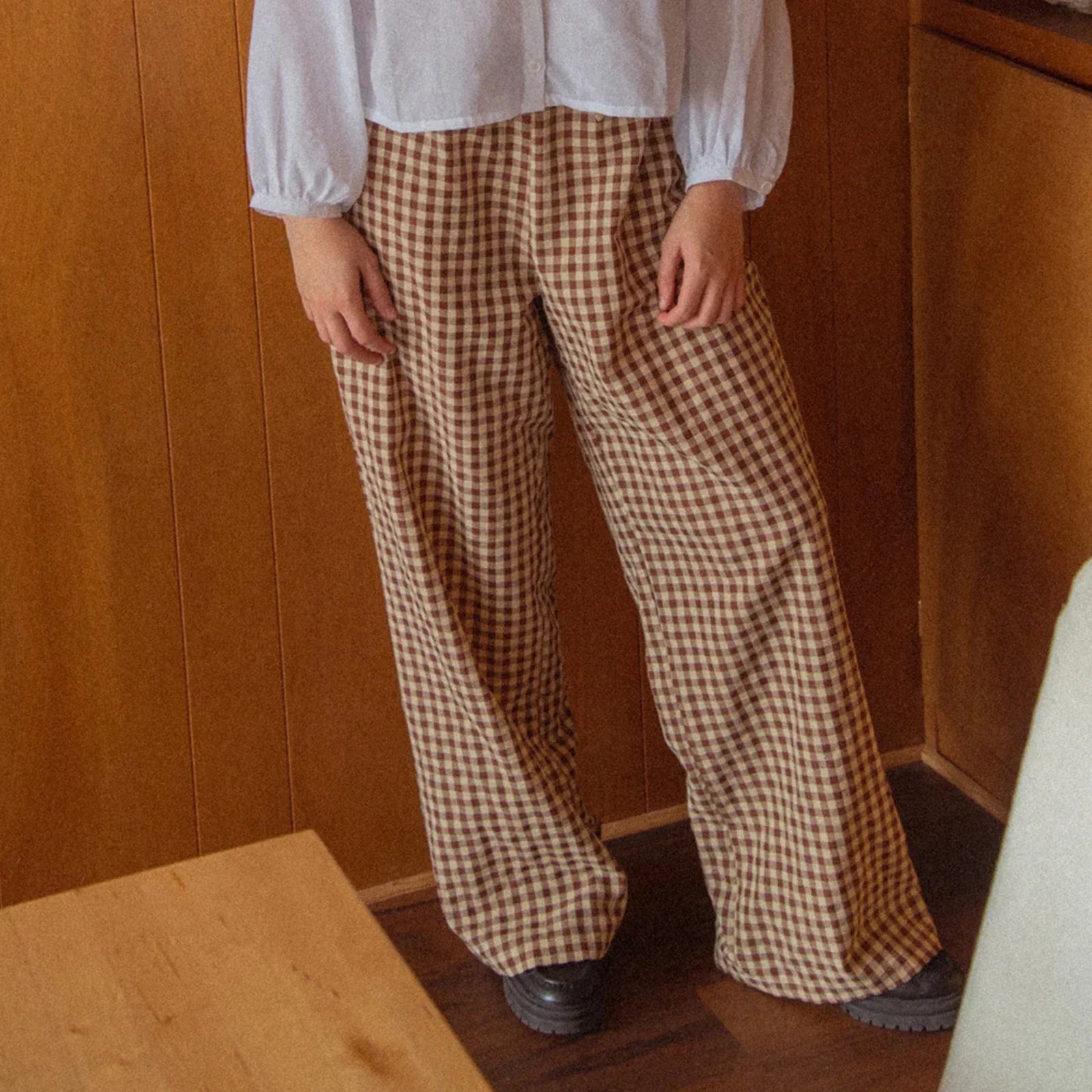 Calça Xadrez Serena™ em Algodão Macio / Conforto e Charme para seus Momentos de Relaxamento!