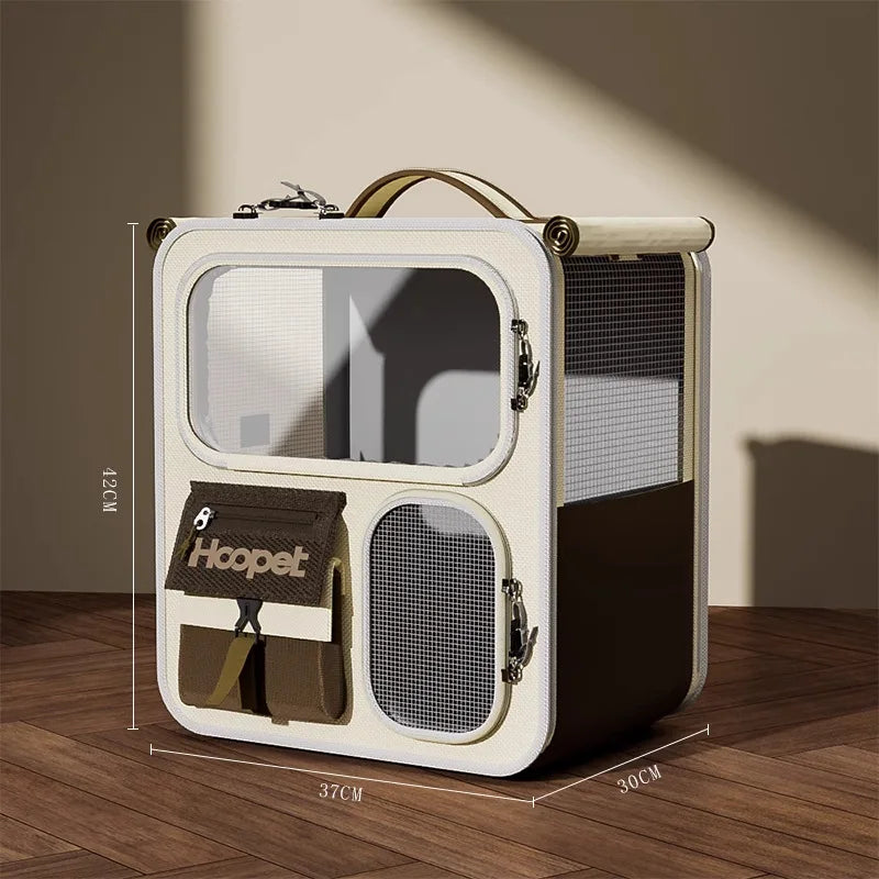 Mala de Transporte Pet Voyager™ com Design Inteligente e Ventilação 360° / Conforto e Segurança para Seu Melhor Amigo em Todas as Viagens!