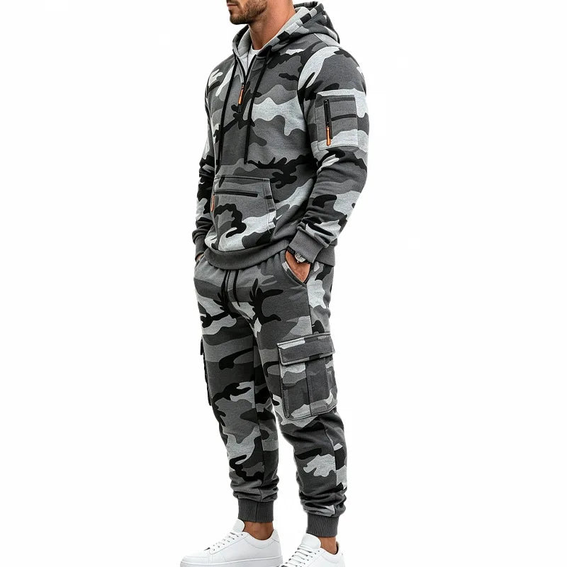 Conjunto Camuflado Salerno™ com Blusa de Capuz e Calça Cargo