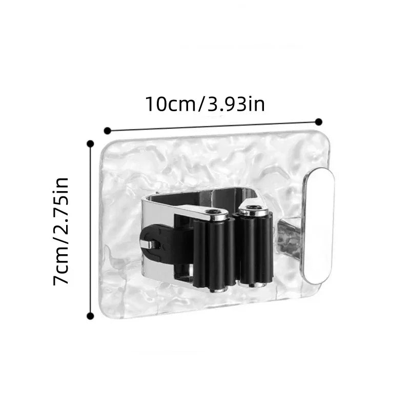 Suporte de Mops e Vassouras Modern Lar™ / Fixação Forte e Organização Perfeita sem Furos + Gancho Extra para Utensílios!