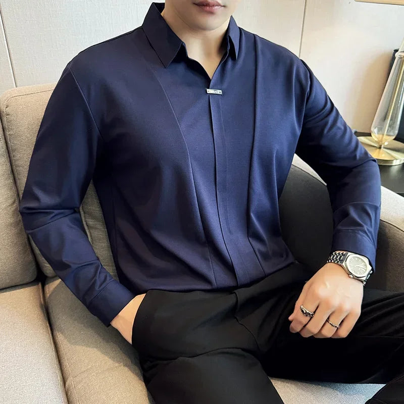 Camisa Anthony™ com Acabamento Minimalista e Corte Italiano / A Peça-Chave que Une Conforto e Postura Refinada!