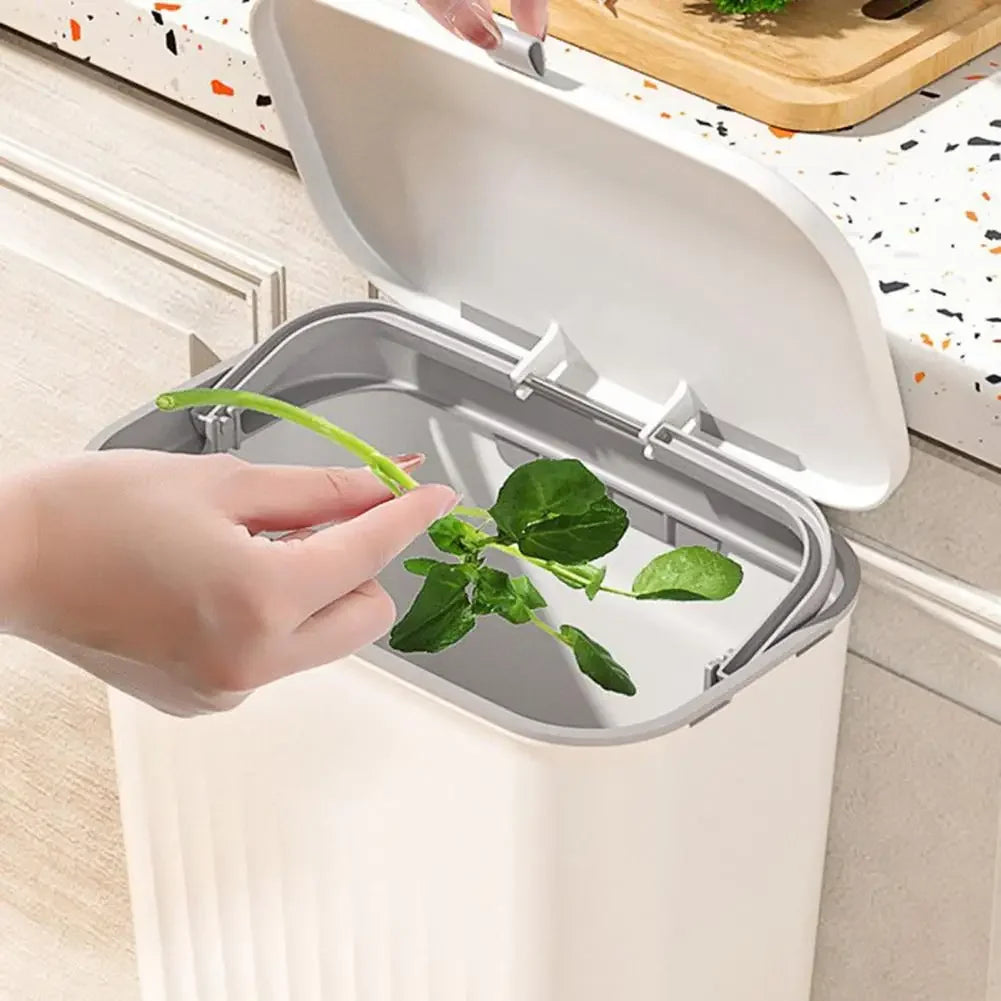 Lixeira Suspensa Modern Lar™ com Tampa Deslizante Cozinha e Banheiro / Praticidade e Higiene para Sua Cozinha!