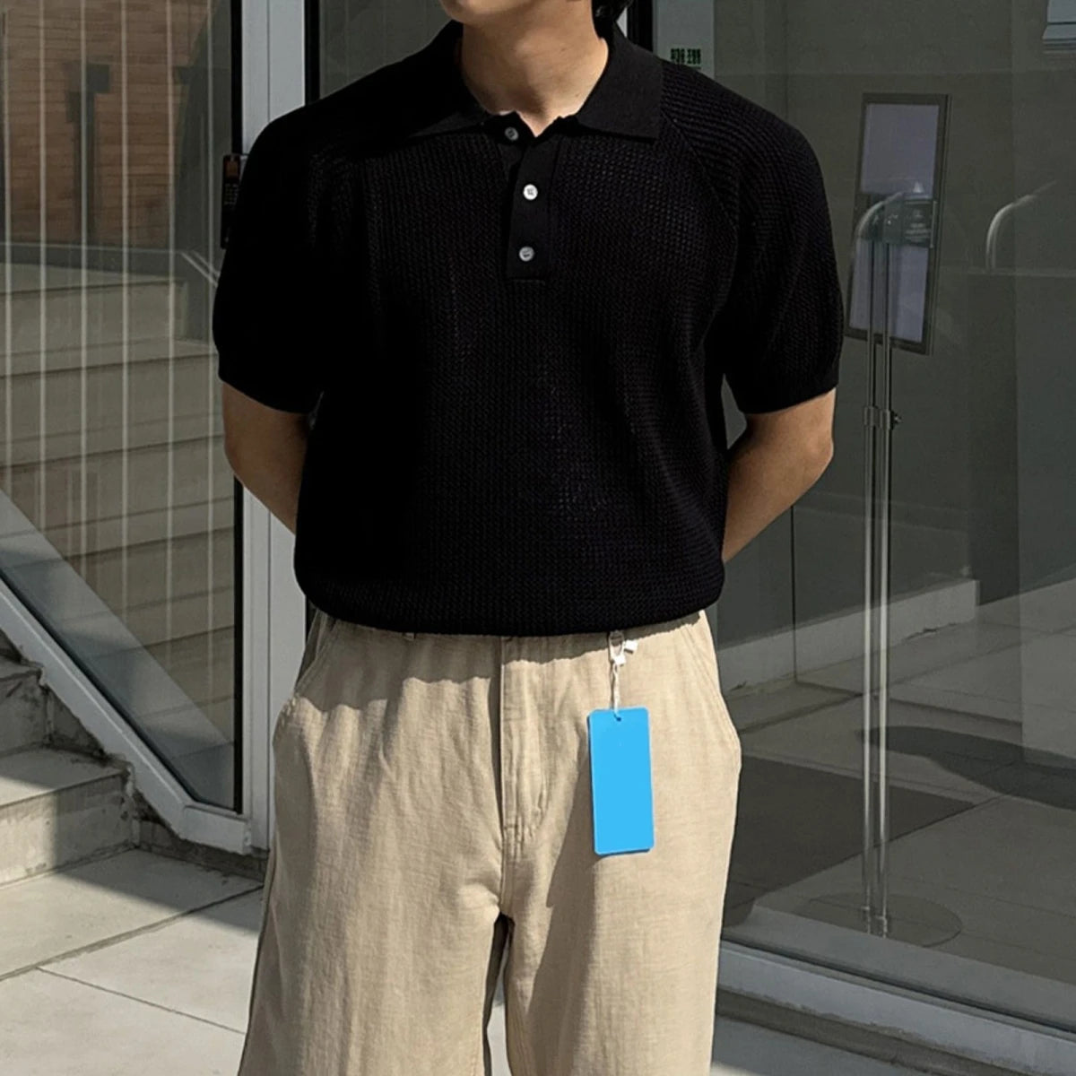Polo Varello™ em Malha Texturizada com Gola Clássica