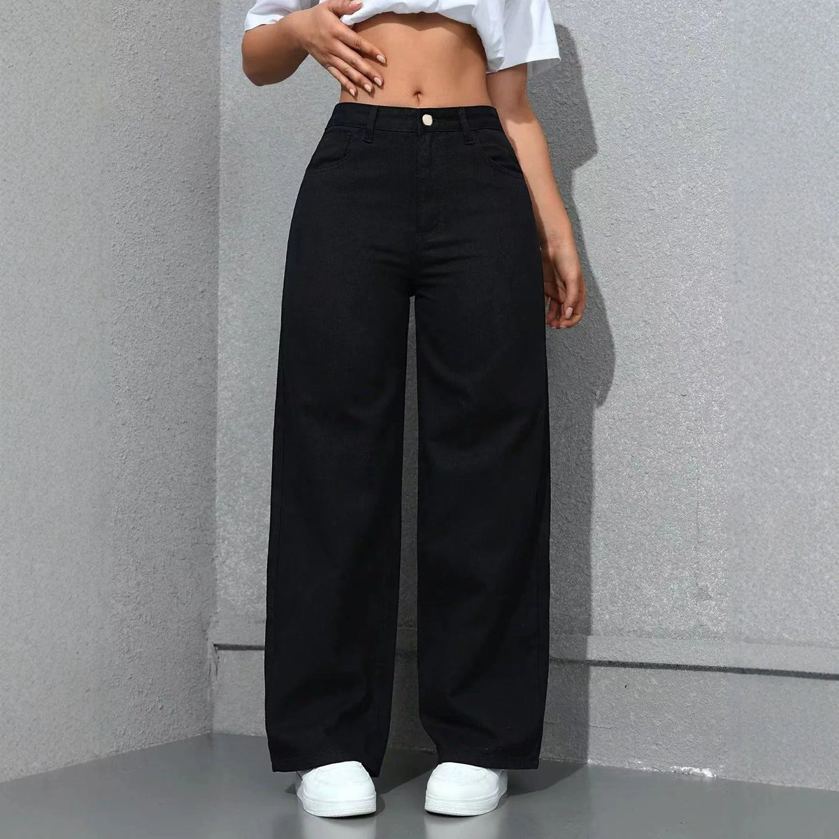 Calça Jeans Vienna™ com Cintura Alta, Caimento Reto e Modelagem Ampla