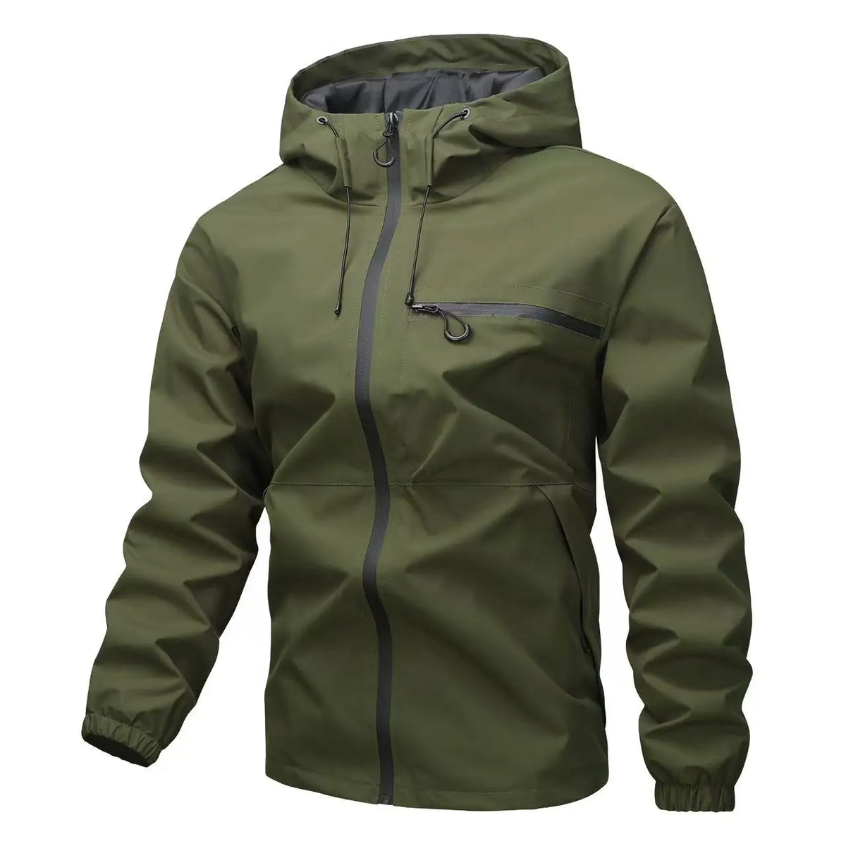 Jaqueta Aldric™ com Capuz Ajustável, Zíper Frontal e Bolso no Peito / Funcionalidade Urbana Para Encarar a Rotina com Mais Presença