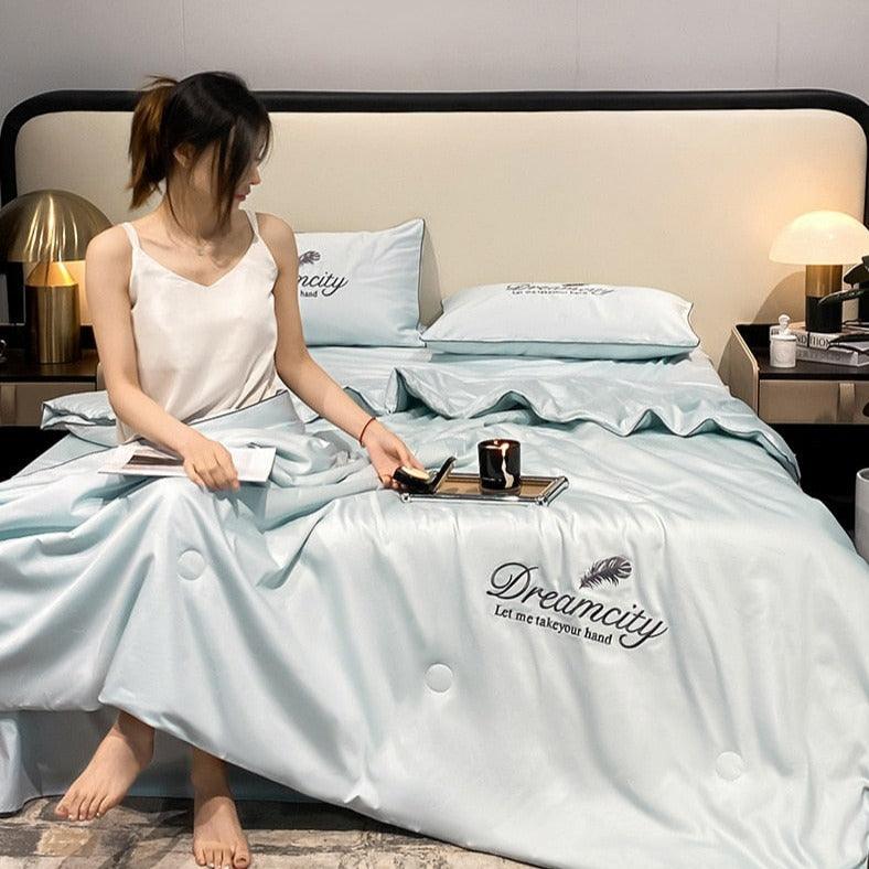 Conjunto Acetinado DreamCity™ de Cobertor + Fronhas / Deite-se com o máximo de maciez e conforto! - ModernLar