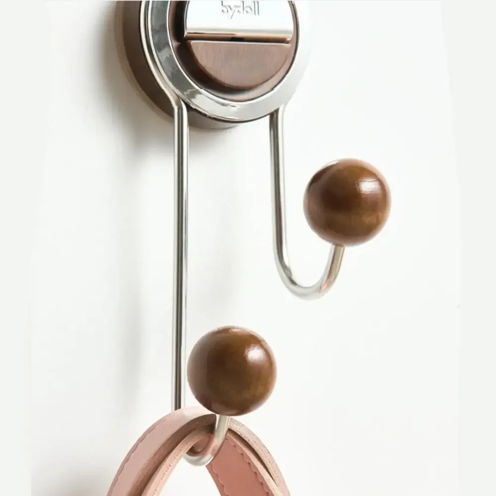 Cabideiro Suspenso com Acabamento Sofisticado em Madeira e Fixação Sem Furos / Organização Prática com Toque de Luxo para Sua Casa!