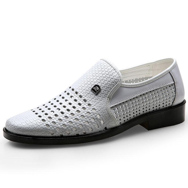 Sapato OldMoney™ em Couro Texturizado Estilo Pele de Cobra / Feito para homens que não temem o sucesso! - ModernLar
