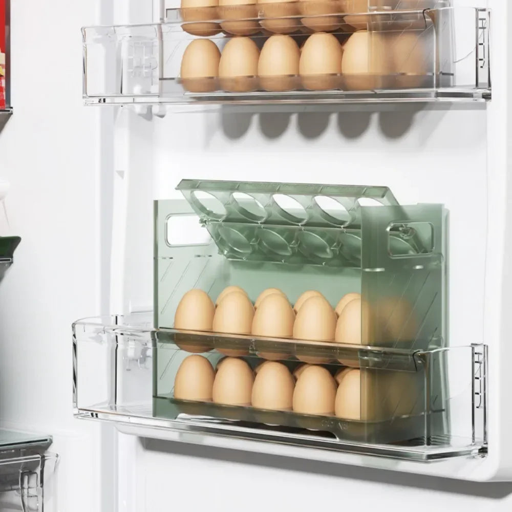 Organizador MultiOvos™ com Tampa Articulada e Capacidade Dupla / Organização e Praticidade para sua Rotina na Cozinha!