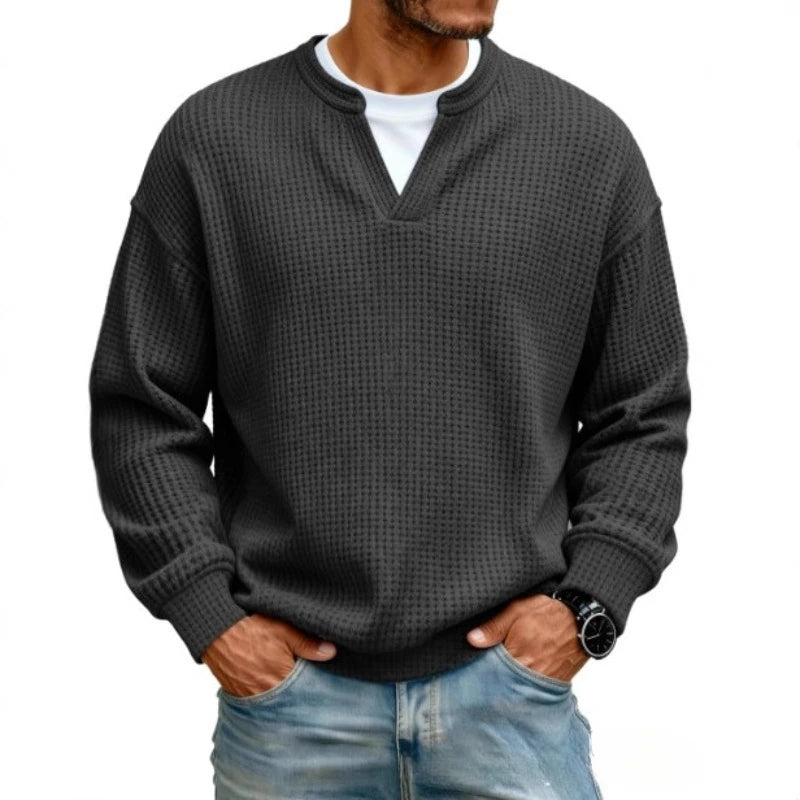 Suéter Caspian™ com Tecido Texturizado em Relevo e Gola Estruturada / Presença Masculina Sem Deixar o Visual Pesado