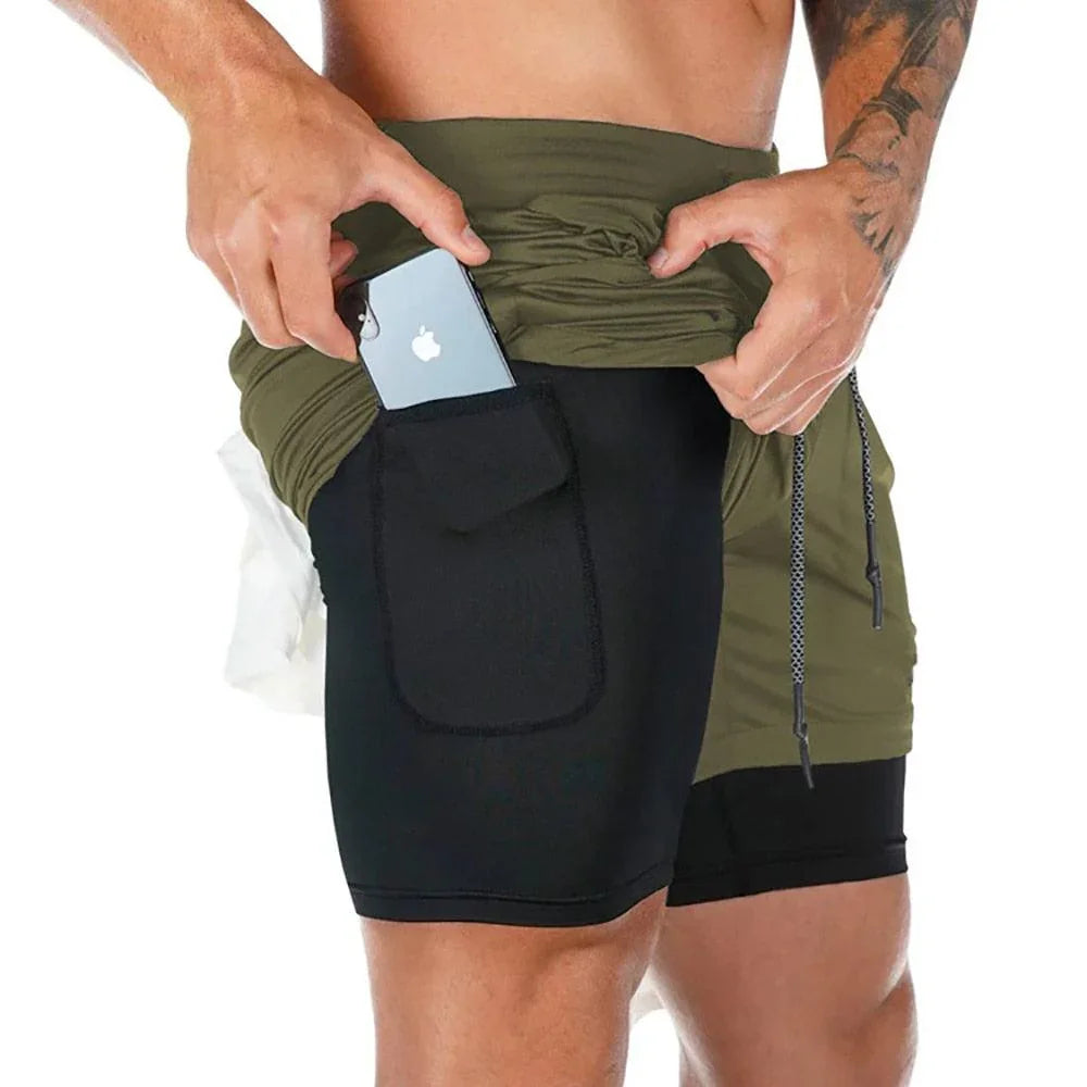Shorts Masculino 2 em 1 com Suporte Para celular - ProSport / Estilo e Funcionalidade em um Só Produto! - ModernLar