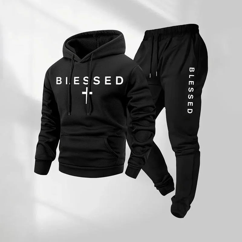 Conjunto Braven™ com Moletom de Capuz, Bolso Canguru e Calça Jogger