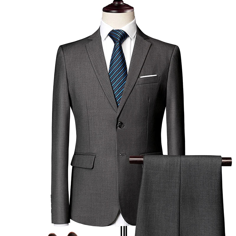 Conjunto Monaco Royal™ com Blazer de Alfaiataria Premium e Calça de Corte Slim