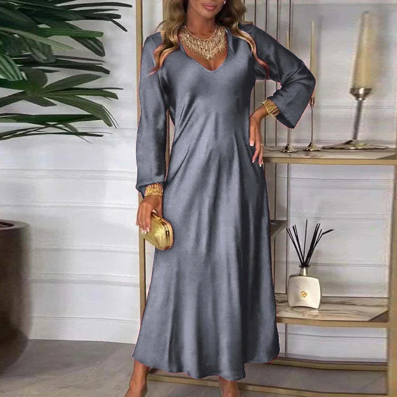 Vestido Melina™ com Brilho de Cetim e Toque Nobre / Para a Mulher que Ilumina com Sua Presença!