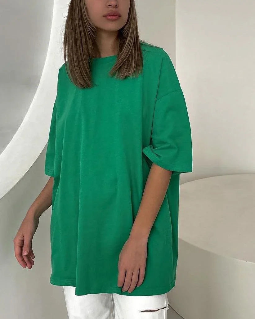Camiseta Feminina Oversized 100% Algodão - CottonGlam / Estilo e Conforto em Uma Só Peça! - ModernLar
