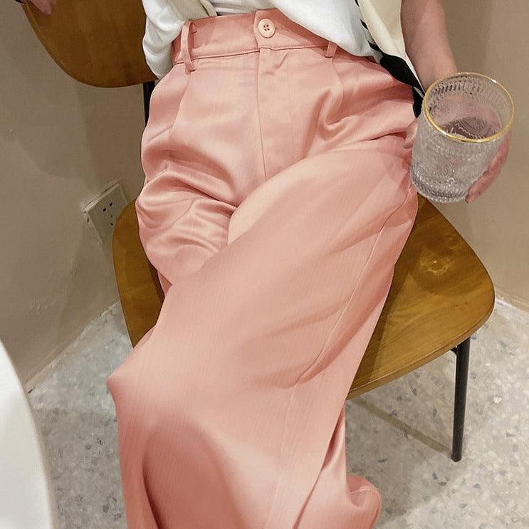 Calça Lanna™ em 100% Cetim de Seda / Um Verdadeiro Espetáculo de Luxo e Caimento! - ModernLar