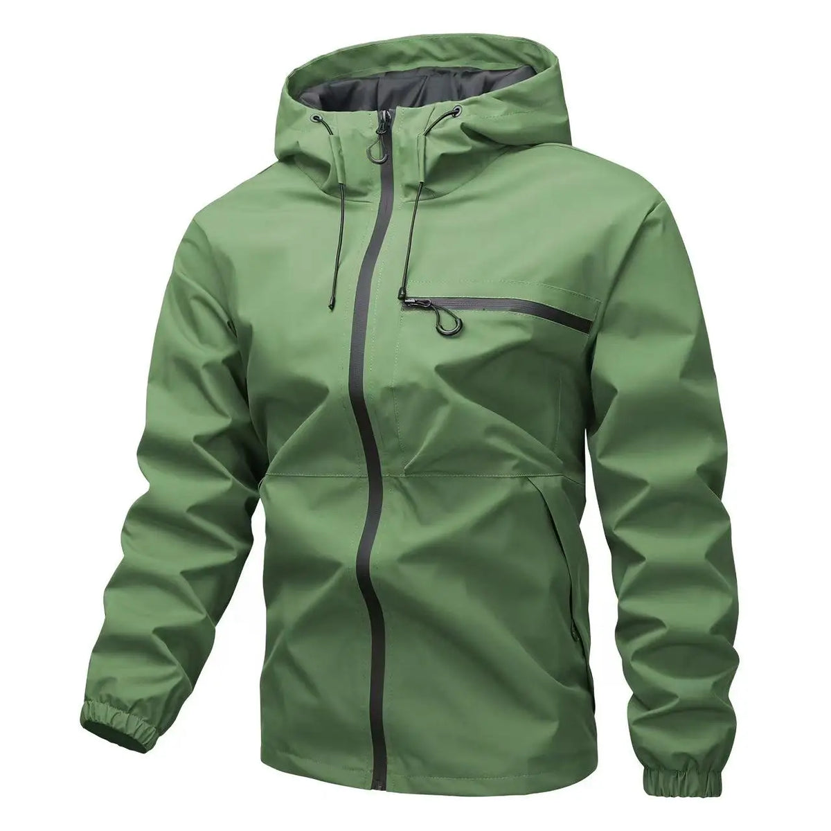 Jaqueta Aldric™ com Capuz Ajustável, Zíper Frontal e Bolso no Peito / Funcionalidade Urbana Para Encarar a Rotina com Mais Presença