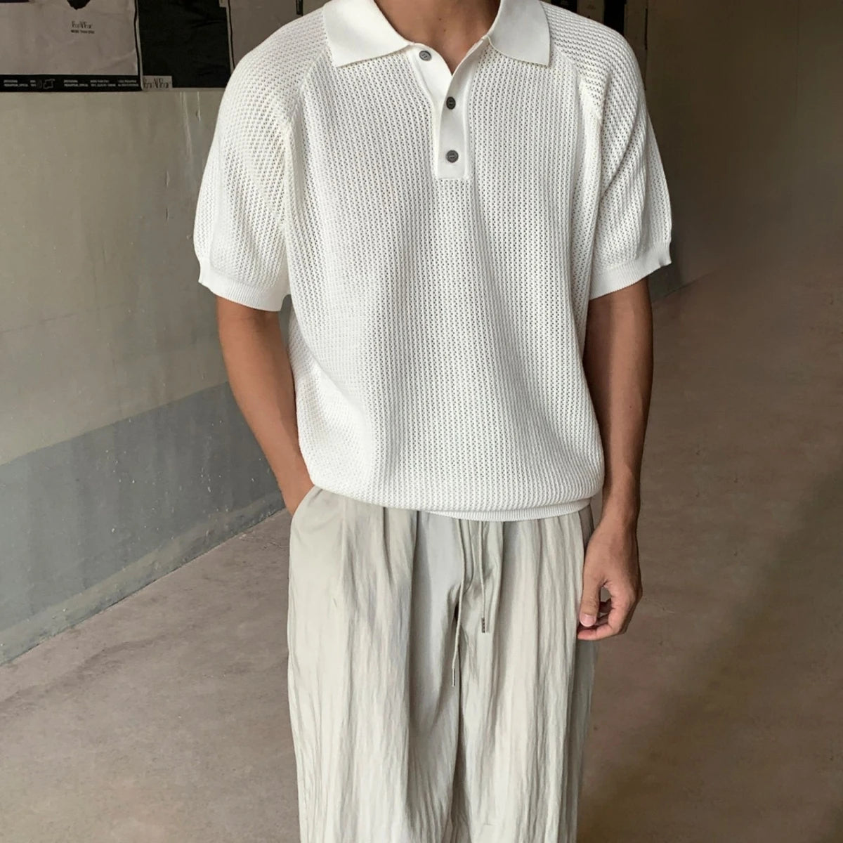 Polo Varello™ em Malha Texturizada com Gola Clássica