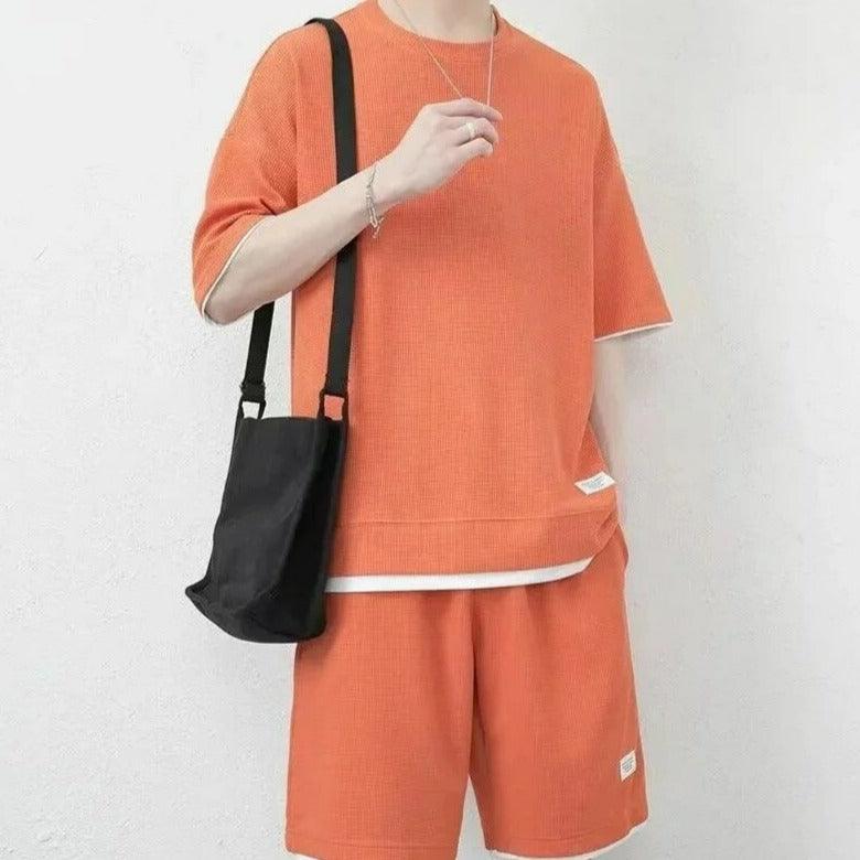 Conjunto Unissex CoolBreeze™ em Seda Gelo com Camiseta + Shorts - ModernLar