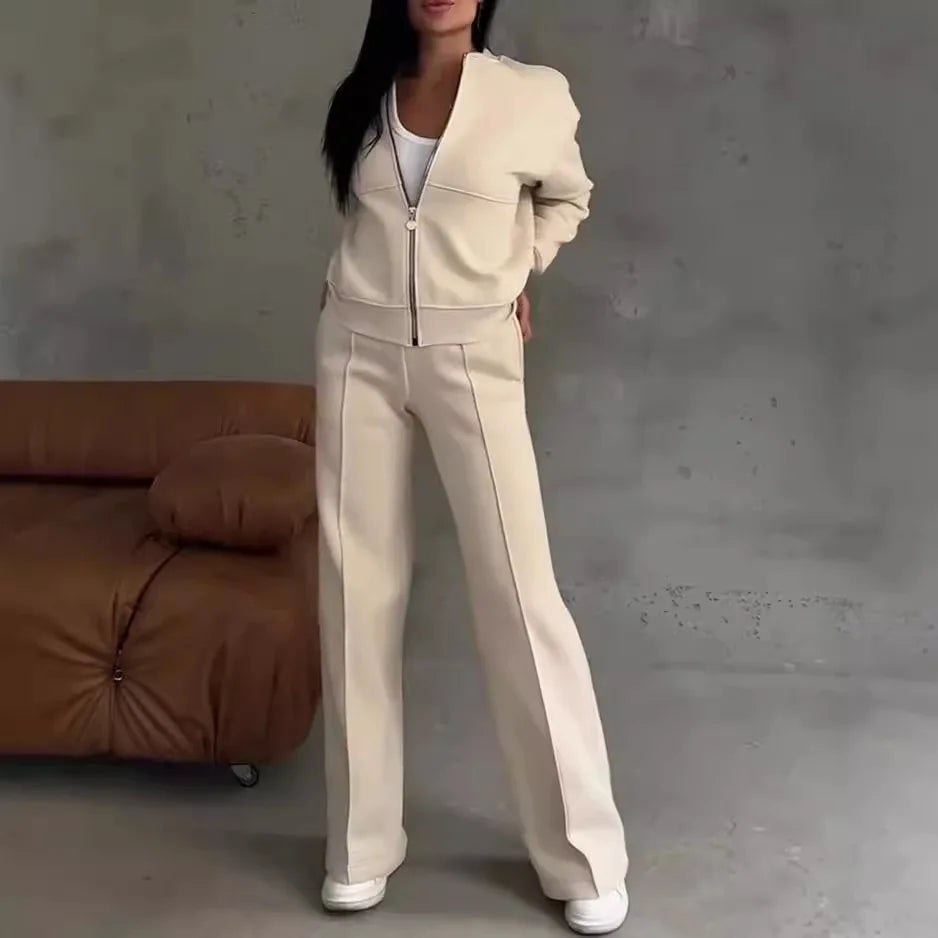 Conjunto Naomi™ em Moletom Premium com Jaqueta Zíper