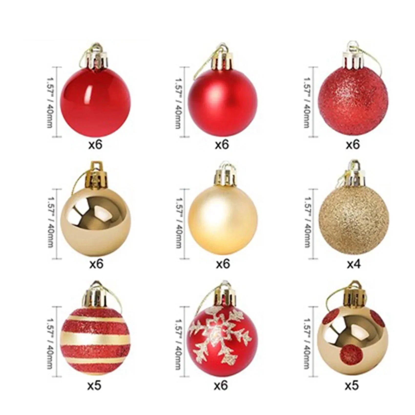 Kit de 50 Bolas de Natal Encanto™ Modern Lar / Brilho e Elegância para um Natal Memorável!