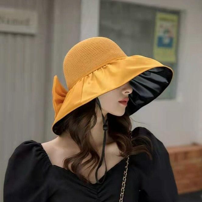 (Promoção Compre 1 Leve 2) Chapéu Clarita™ UV Dobrável com Laço / Proteja-se do Calor Mais Intenso com Muito Charme e Elegância! - ModernLar