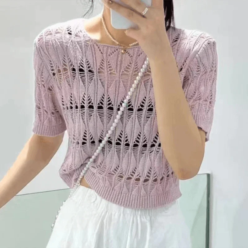 (Promoção Compre 1, Leve 2) Blusinhas Iolanda Em Tricot Artesanal / Duplo Charme e Sofisticação Feitos à Mão! - ModernLar