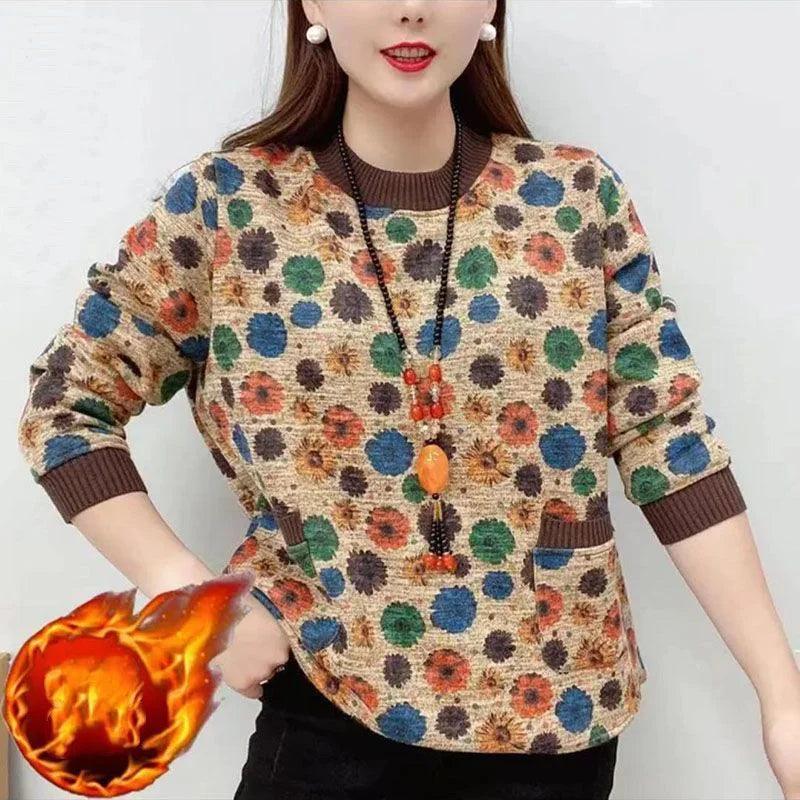 Moletom Floral Margarida Velvet™ / Toque Aveludado e Estilo Quentinho para Todas as Ocasiões! - ModernLar