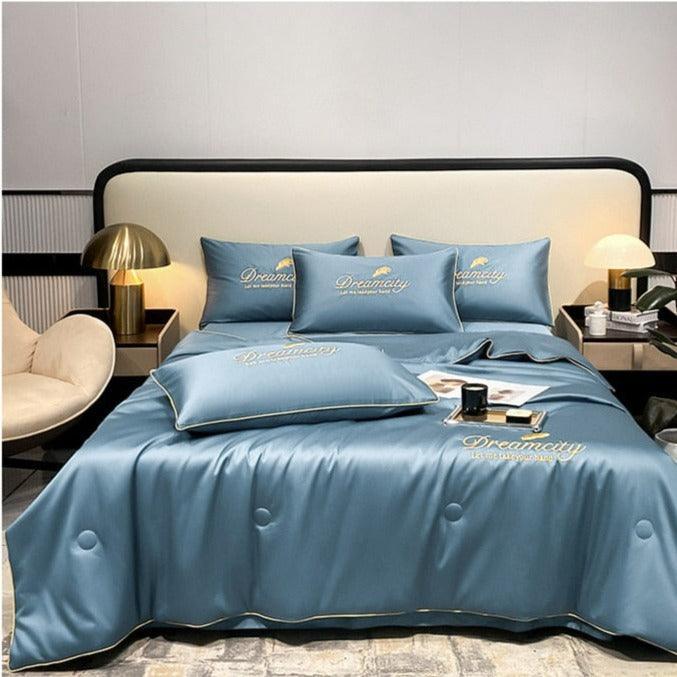 Conjunto Acetinado DreamCity™ de Cobertor + Fronhas / Deite-se com o máximo de maciez e conforto! - ModernLar