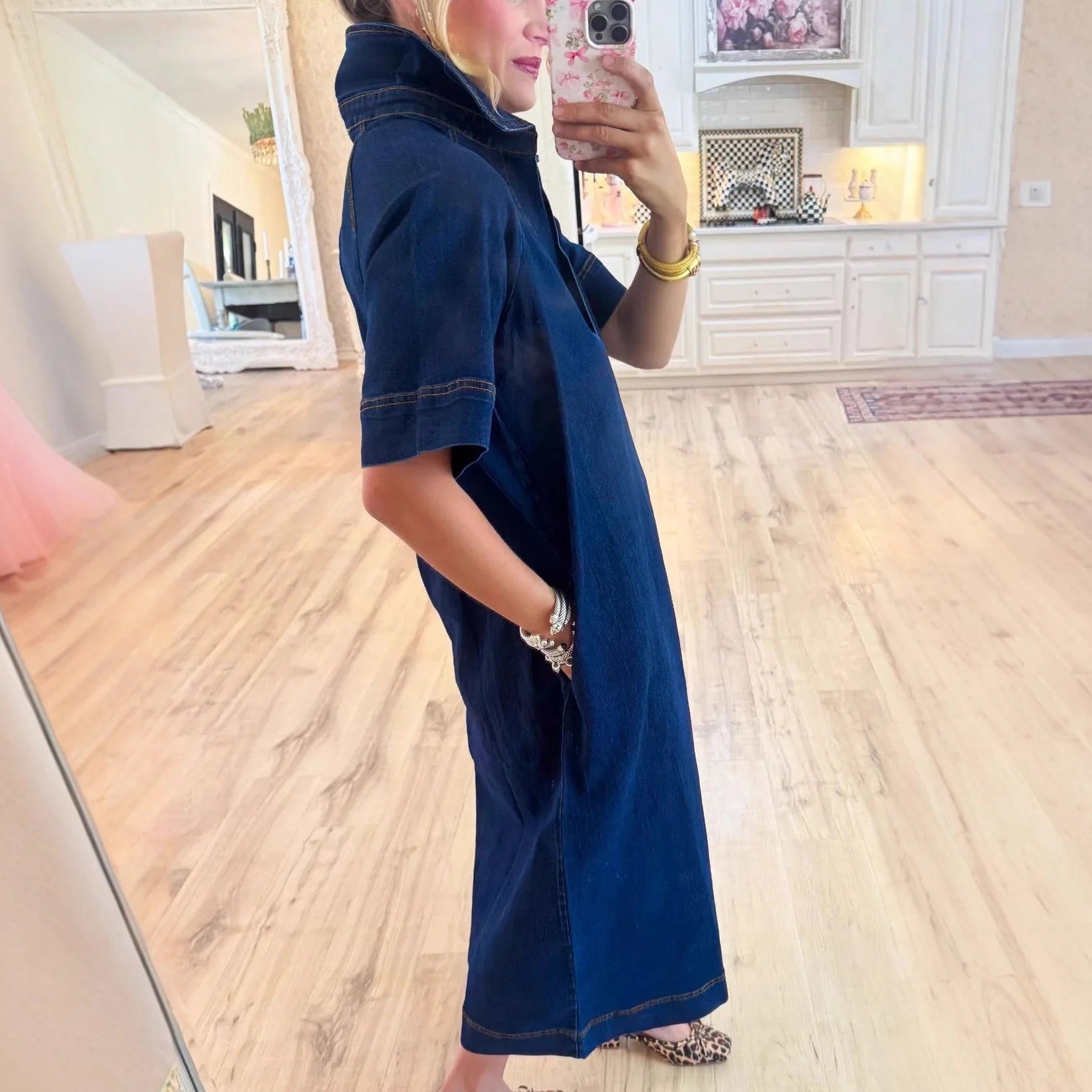 Vestido Jeans Nyra™ com Design Clean e Caimento Leve