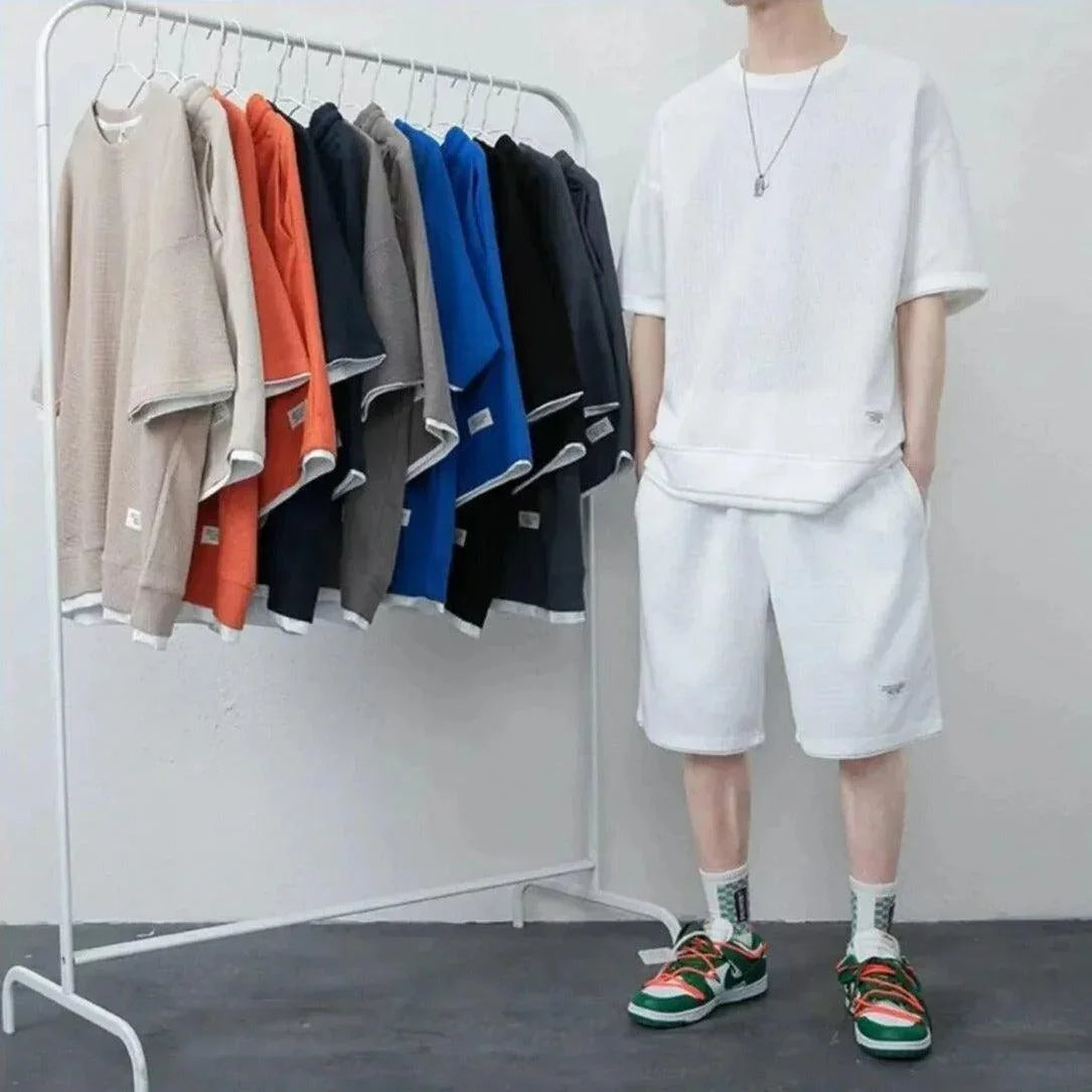 Conjunto Unissex CoolBreeze™ em Seda Gelo com Camiseta + Shorts - ModernLar