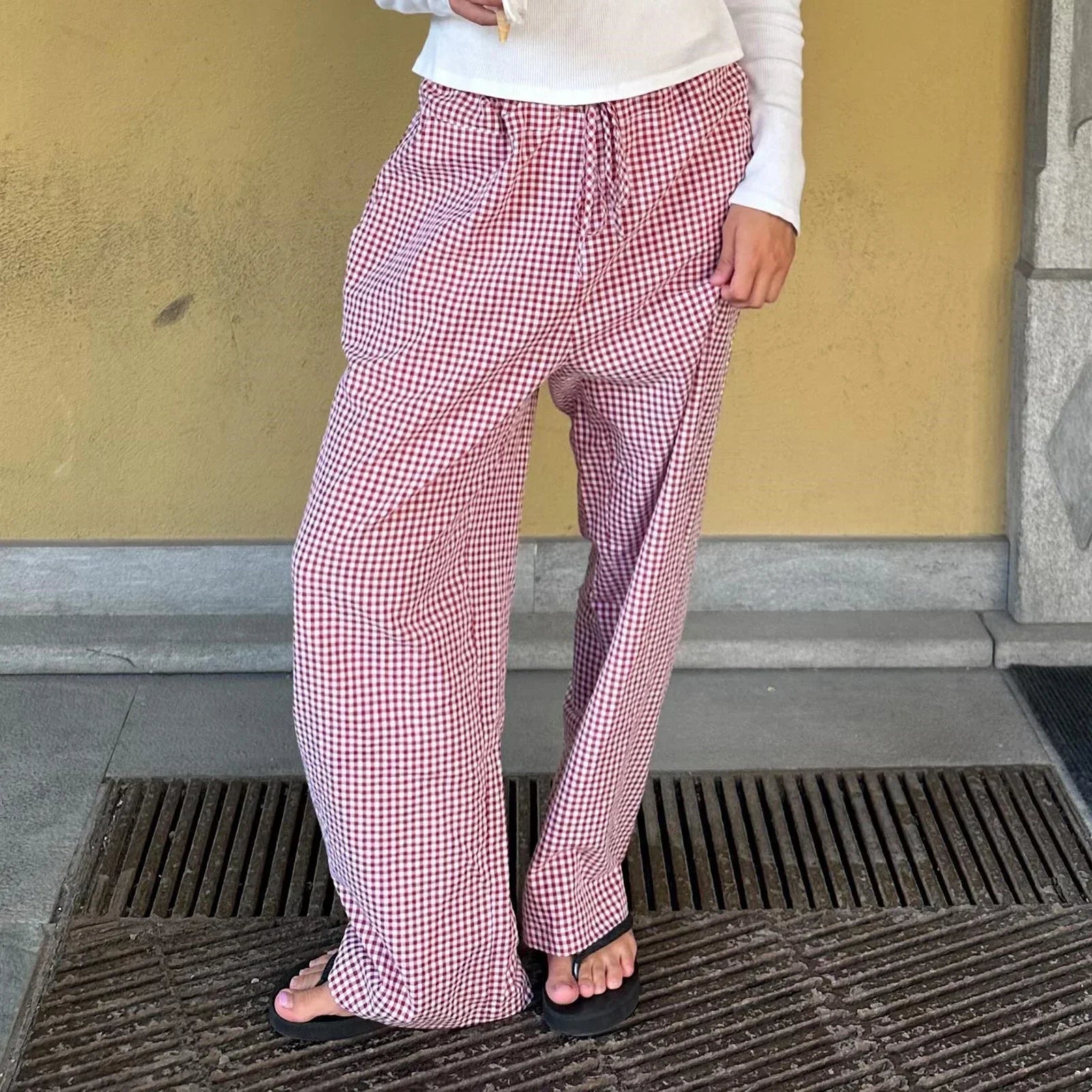Calça Xadrez Serena™ em Algodão Macio / Conforto e Charme para seus Momentos de Relaxamento!