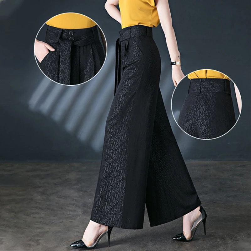 Calças Pantalona Rafaella™ com Cinto em Laço / Conforto e Estilo Sofisticado para Todos os Dias! - ModernLar