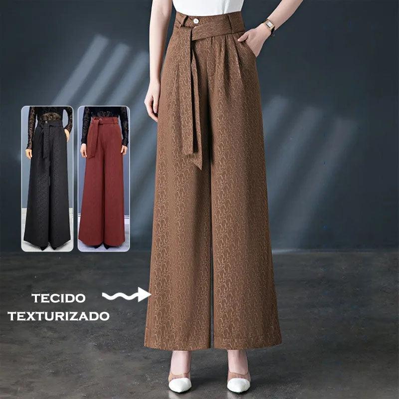 Calças Pantalona Rafaella™ com Cinto em Laço / Conforto e Estilo Sofisticado para Todos os Dias! - ModernLar