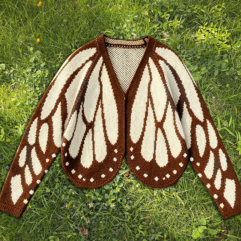 Cardigan Farfallia™ Em Tricô Texturizado com Modelagem Inspirada em Asas de Borboleta / Movimento E Personalidade Em Cada Detalhe