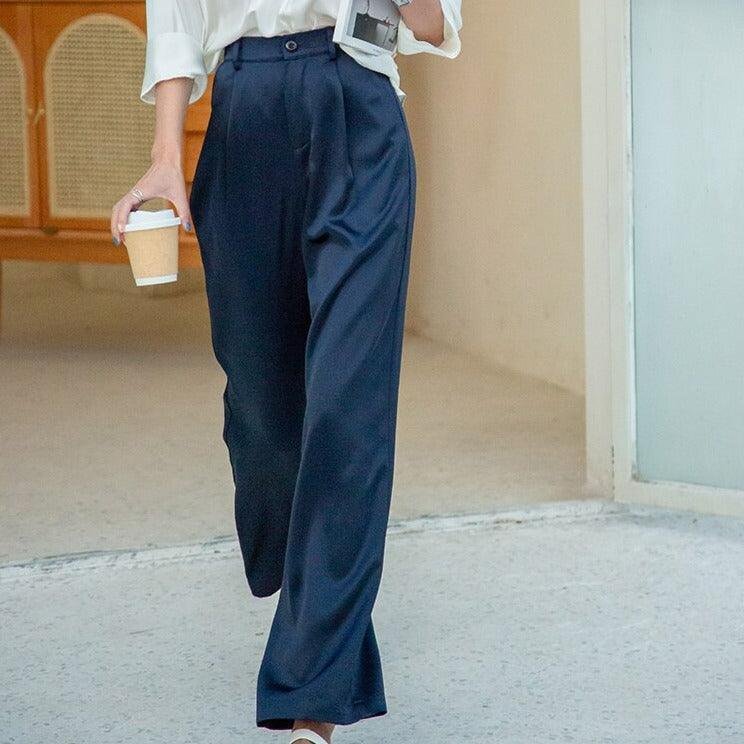 Calça Lanna™ em 100% Cetim de Seda / Um Verdadeiro Espetáculo de Luxo e Caimento! - ModernLar