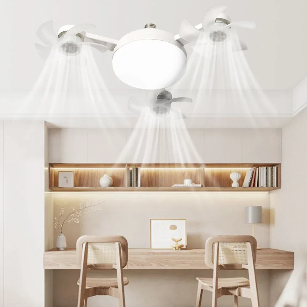 Lâmpada Ventilador de Teto Modern Lar™ com 4 Hélices e Controle Remoto / Ventilação Eficiente e Iluminação Elegante para Qualquer Ambiente!