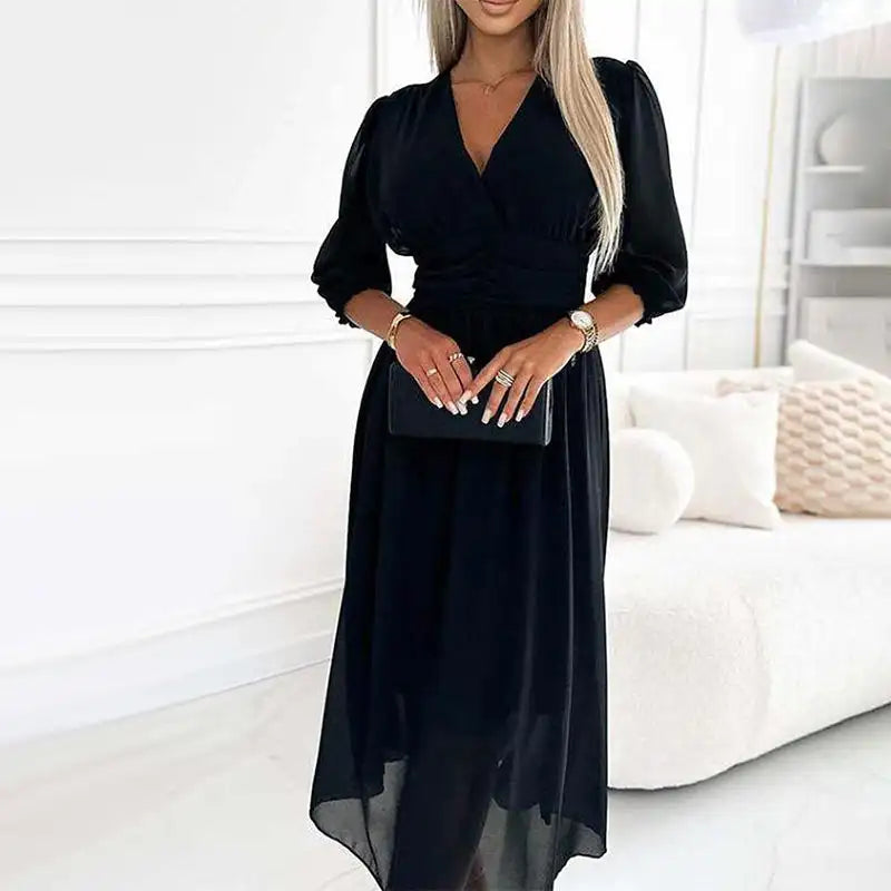 Vestido Irene™ em Chiffon Premium com Cintura Estruturada Modeladora / Delicadeza, Conforto e Elegância no Mesmo Vestido!