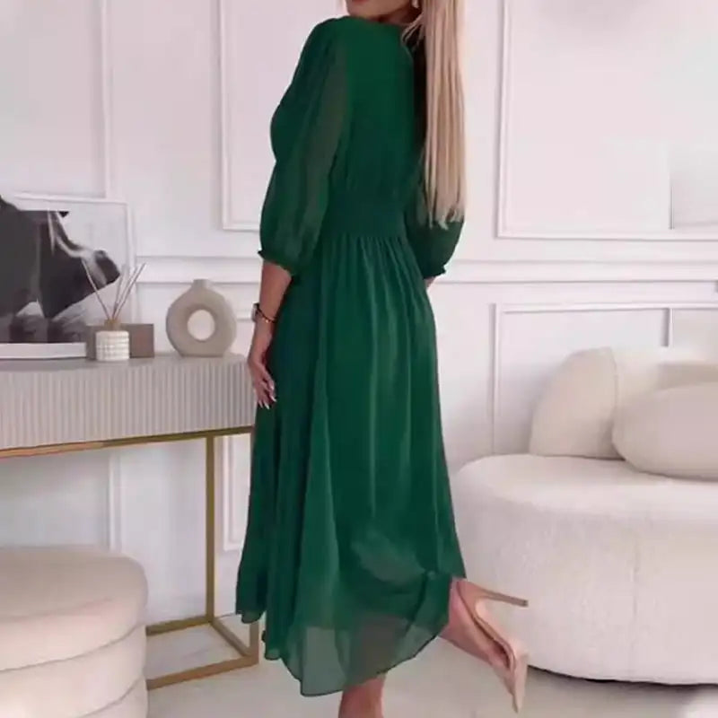 Vestido Irene™ em Chiffon Premium com Cintura Estruturada Modeladora / Delicadeza, Conforto e Elegância no Mesmo Vestido!