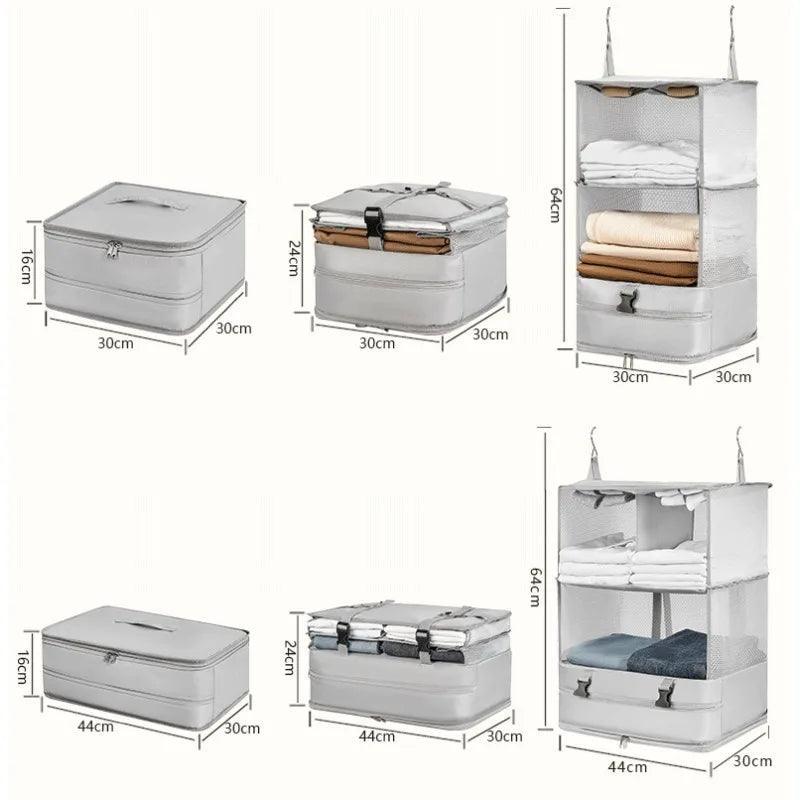 Organizadores de Mala Modern Lar™ com Suporte para Cabideiro / A Solução para Viagens Sem Estresse! - ModernLar