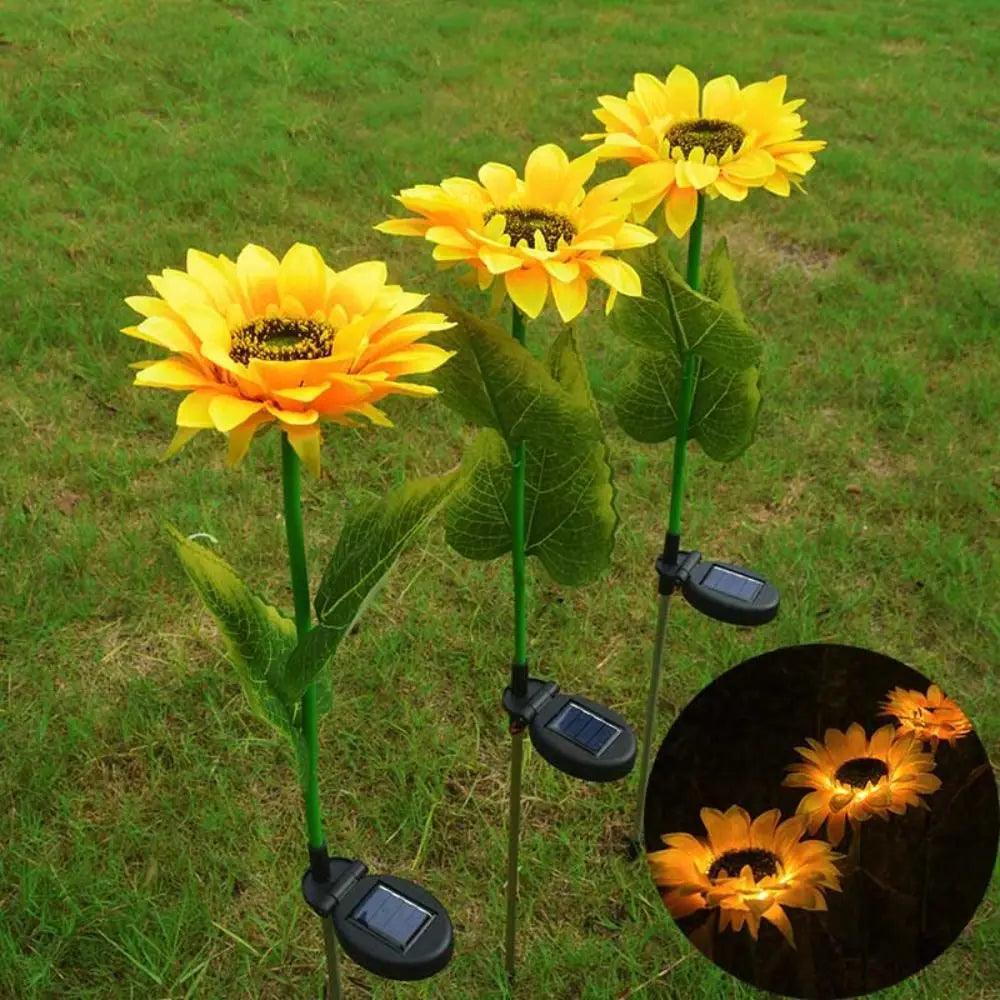 Kit com 3 Luminárias de Girassol Modern Lar™ Movidas a Energia Solar / Iluminação Encantadora e Sustentável para Seu Jardim! - ModernLar