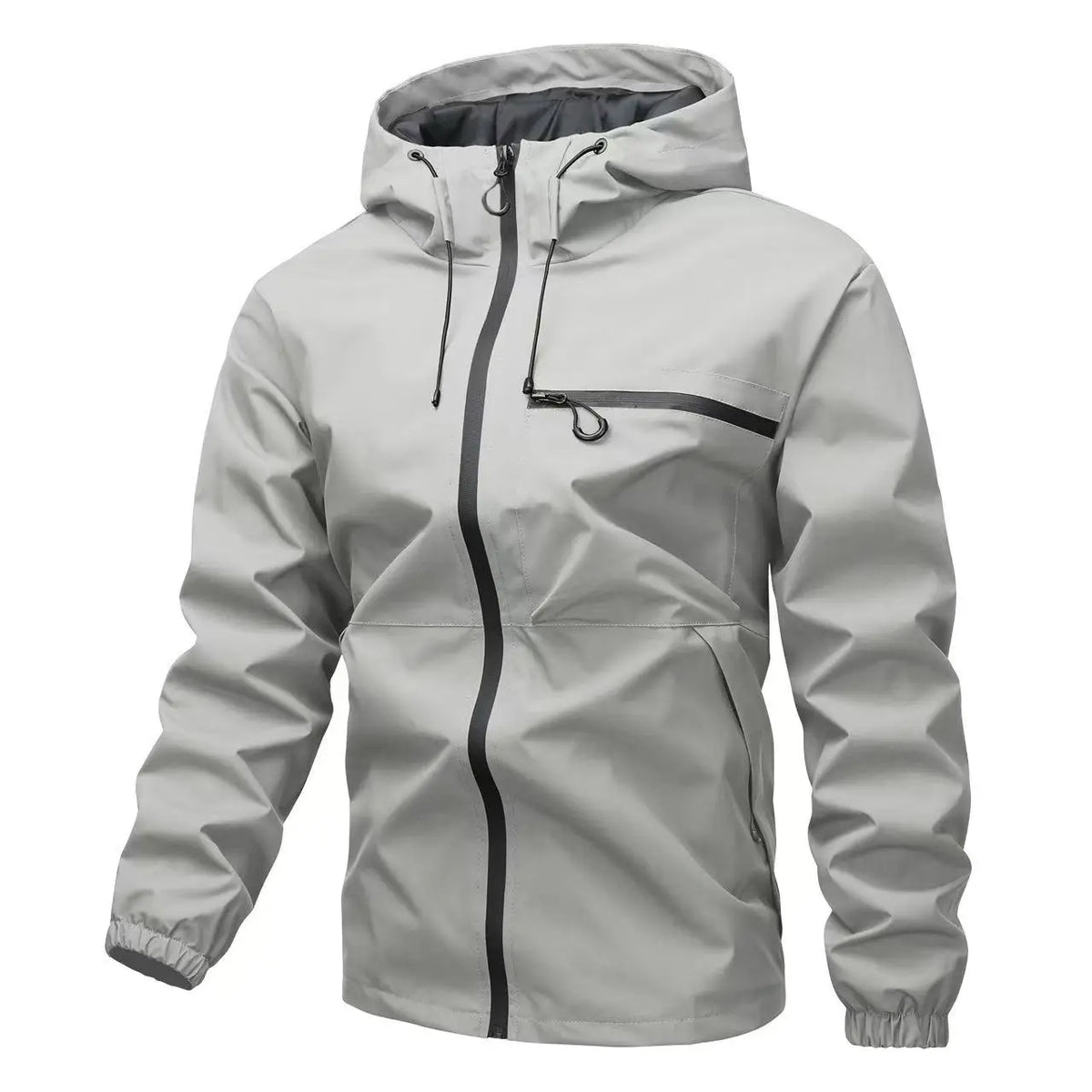 Jaqueta Aldric™ com Capuz Ajustável, Zíper Frontal e Bolso no Peito / Funcionalidade Urbana Para Encarar a Rotina com Mais Presença